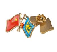 Spilla Con Bandiera Patriottica A Croce Della Cina E Di Saint-Pierre E Miquelon - Spilla Con Bandiera Patriottica In Cristallo Novità Regalo Geometrico Con Bandiera Creativa A Forma Di Farfalla