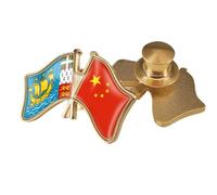 Spilla Con Bandiera Patriottica A Croce Della Cina E Di Saint-Pierre E Miquelon - Spilla Con Bandiera Patriottica In Cristallo Novità Regalo Geometrico Con Bandiera Creativa B