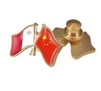 Spilla Con Bandiera Patriottica A Croce Di Cina E Malta - Spilla Con Bandiera Patriottica In Cristallo Novità Spilla Con Bandiera Creativa Accessorio Per Cravatta Con Regalo Geometrico B