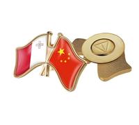 Spilla Con Bandiera Patriottica A Croce Di Cina E Malta - Spilla Con Bandiera Patriottica In Cristallo Novità Spilla Con Bandiera Creativa Accessorio Per Cravatta Con Regalo Geometrico Magnetico B