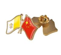 Spilla Con Bandiera Patriottica Cina E Vaticano Intersecata - Spilla Con Stampa Bandiera Quadrata Vintage Spilla Con Zaino In Stile Etnico Spille Rigide Distintivi Accessori Per Uomo E Donna B