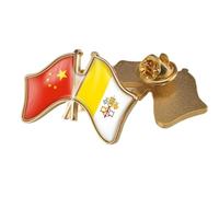 Spilla Con Bandiera Patriottica Cina E Vaticano Intersecata - Spilla Con Stampa Bandiera Quadrata Vintage Spilla Con Zaino In Stile Etnico Spille Rigide Distintivi Accessori Per Uomo E Donna