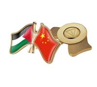 Spilla Con Bandiera Patriottica Croce Della Cina E Della Palestina In Cristallo Novità Spilla Con Bandiera Creativa Accessorio Distintivo Con Spilla Per Cravatta Con Regalo B