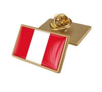 Spilla Con Bandiera Patriottica Del Perù - Spilla Con Risvolto Patriottico In Cristallo Stampato Con Bandiera Novità Spilla Con Bandiera Retrò Accessorio Per Cravatta Con Regalo Geometrico Rettangolo