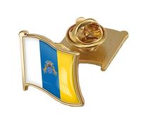 Spilla Con Bandiera Spille Per Camicetta Smaltate Con Bandiera Delle Isole Canarie, Spilla Per Coprire, Stemmi Con Bandiera Del Mondo, Spilla Per Camicia Con Scollo Invisibile Riutilizzabile
