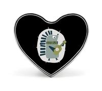 Spilla con bottone a forma di riccio che suona la chitarra, spilla a forma di cuore, decorazione con grafica, cappello, abbigliamento, borsa
