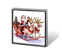 Spilla con bottone a forma di slitta con renne di Babbo Natale, classica e carina, spilla a forma di cuore, squisita spilla alla moda, elegante spilla da bavero, spille personalizzate, bottone per abb