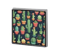 Spilla con bottone con illustrazione senza cuciture di cactus carino, spilla classica a forma di cuore carina, distintivo alla moda squisito, elegante spilla da bavero, spille personalizzate, bottone