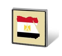 Spilla con bottone e mappa con bandiera dell'Egitto, spille quadrate, decorazioni con grafica, cappelli, vestiti e borse.