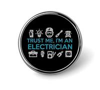 Spilla con bottone "Fidati di me, sono un elettricista", spilla rotonda, decorazione con grafica, cappello, abbigliamento, borsa per uomo e donna
