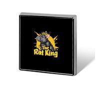 Spilla con bottone personalizzato con distintivo quadrato carino "The Rat King", spille da bavero per donne e uomini