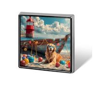 Spilla con bottone personalizzato, spilla quadrata con distintivo Golden Retriever, spilla da bavero per donna e uomo