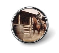 Spilla con bottone rotondo in metallo da 1 pollice, spilla con bottone in stile rodeo del West americano, spilla motivazionale, spilla per abbigliamento, cappello, decorazione, costume, zaini, acces