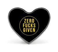 Spilla con bottone Zero Fcks Given, spille a forma di cuore, decorazione con grafica, cappello, abbigliamento, borsa