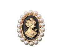 Spilla con cammeo vittoriano retrò con strass di cristallo e perle elegante accessorio per giacche sciarpe gioielli donna strass cammeo pin accessori, S, come descritto