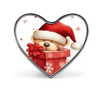Spilla con cappello di Babbo Natale e cuore di buon Natale, in lega di alluminio, spilla per San Valentino, spille per giacche, zaini e altri vestiti