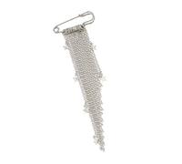 Spilla con catena in metallo con frange per gli appassionati di moda per compleanni, vacanze, eventi speciali, come regalo elegante e alla moda, One Size, come descritto