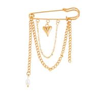 Spilla con catena in metallo con frange per gli appassionati di moda per compleanni, vacanze, eventi speciali, come regalo elegante e alla moda, TAGLIA UNICA, come descritto