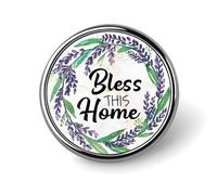 Spilla con citazione floreale "Bless This Home" per zaini e giacche, idea regalo.