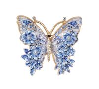 Spilla con corpetto a farfalla dipinta a smalto: elegante accessorio da donna for ogni occasione(Blue)