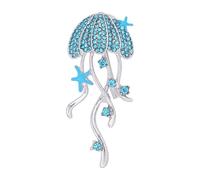 Spilla con creatura realizzata artigianalmente con | Accessori per gioielli con creature marine con cristalli colorati, pietre scintillanti per abiti casual e abiti