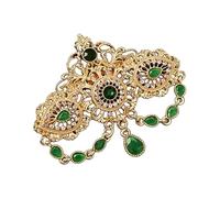 Spilla con cristalli esotici del Marocco con nappe dal design scavato, per abiti da sposa, spilla con cristalli, One Size, come descritto