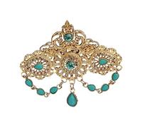 Spilla con cristalli esotici del Marocco con nappe dal design scavato, per abiti da sposa, spilla con cristalli, One Size, come descritto