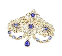 Spilla con cristalli esotici del Marocco con nappe dal design scavato, per abiti da sposa, spilla con cristalli, One Size, come descritto