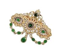 Spilla con cristalli esotici del Marocco con nappe dal design scavato, per abiti da sposa, spilla formale, Misura unica, come descritto