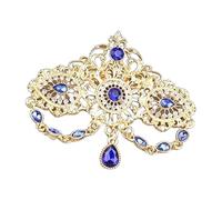 Spilla con cristalli esotici del Marocco con nappe dal design scavato, per abiti da sposa, spilla formale, Misura unica, come descritto