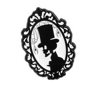 Spilla con design a cornice retrò, personaggio scheletrico, spilla smaltata, con ciondolo punk rock per gotica con decorazione del cappotto dello zaino