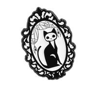 Spilla con design a cornice retrò, personaggio scheletrico, spilla smaltata, con ciondolo punk rock per gotica con decorazione del cappotto dello zaino