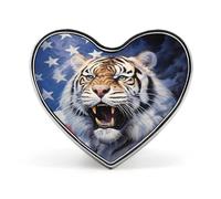 Spilla con distintivo a forma di cuore stampato con bandiera degli Stati Uniti, divertente spilla da bavero, decorazione per uomo e donna