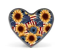 Spilla con distintivo a forma di cuore stampato con bandiera degli Stati Uniti, divertente spilla da bavero, decorazione per uomo e donna
