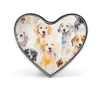 Spilla con distintivo a forma di cuore stampato con vernice a forma di cane, divertente, decorazione per cravatta, per uomo e donna