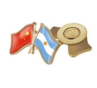 Spilla Con Distintivo Della Bandiera Dell'Amicizia Tra Cina E Argentina - Spille Con Stampa Della Bandiera Patriottica Spilla Da Bavero Fibbia Ciondolo Gioielli Per Donne E Uomini Regalo Magnetico A