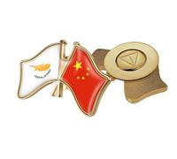Spilla Con Distintivo Della Bandiera Dell'Amicizia Tra Cina E Cipro Spille Con Stampa Della Bandiera Patriottica Spilla Artistica Spilla Da Bavero Fibbia Ciondolo Gioielli Per Donne E Uomini Regalo