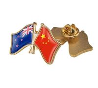 Spilla Con Distintivo Della Bandiera Dell'Amicizia Tra Cina E Nuova Zelanda - Spille Con Stampa Della Bandiera Patriottica Spilla Con Fibbia Ciondolo Gioielli Per Donne E Uomini Regalo B