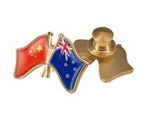 Spilla Con Distintivo Della Bandiera Dell'Amicizia Tra Cina E Nuova Zelanda Spille Con Stampa Della Bandiera Patriottica Spilla Da Bavero Fibbia Ciondolo Gioielli Per Donne E Uomini Regalo Con A