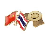Spilla Con Distintivo Della Bandiera Dell'Amicizia Tra Cina E Thailandia Spille Con Stampa Della Bandiera Patriottica Spilla Artistica Spilla Da Bavero Fibbia Gioielli Per Donne E Uomini Regalo