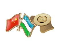 Spilla Con Distintivo Della Bandiera Dell'Amicizia Tra Cina E Uzbekistan Spille Con Stampa Della Bandiera Patriottica Spilla Artistica Spilla Da Bavero Fibbia Gioielli Per Donne E Uomini Regalo