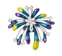 Spilla con espressione artistica raffigurante pirotecnica romantica con cristalli abbellimenti, ideale per regalare un'elegante spilla, One Size, come descritto