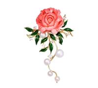 Spilla con fiore di peonia con perla in stile cinese spilla con strass imitazione con perla accessori di lusso retrò per giacca da donna accessori