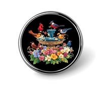 Spilla con fiori primaverili, motivo: cardinale e cinciallegra, per donne e uomini, spilla da bavero alla moda per feste e matrimoni