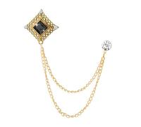 Spilla con gemma spilla con strass per uomo spilla a catena da appendere spilla per abito spilla vintage con strass per uomini abiti da sposa abiti da lavoro smoking camicie accessori, Small, lega