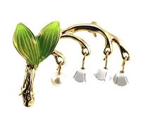 Spilla con Giglio Verde Lucido Smalto Abiti Giacca Sciarpa Borsa Pendente Accessori per Il Fascino Elegante e Popolare Attractive And Fashion