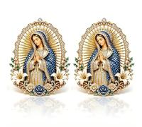 Spilla con il Santo Cuore di Gesù, Spilla Cattolica Dorata con Santo Cuore e Vergine Maria, Gioielli Religiosi di ispirazione per Uomo e Donna, 1PCS, ABS