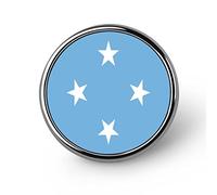 Spilla con la bandiera degli Stati Federati di Micronesia, da applicare su cappello, risvolto, cravatta o abito, gioielli, jeans, camicia, borsa.