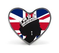 Spilla con la bandiera della regina del Regno Unito, distintivo a forma di cuore, bottone, cravatta, risvolto, zaino, decorazione per uomo e donna