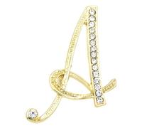 Spilla con lettera iniziale - Spille con lettere dorate,Spilla con strass iniziale, spille con lettere, ornamenti iniziali, gioielli con spille per ragazze e donne Dashiell